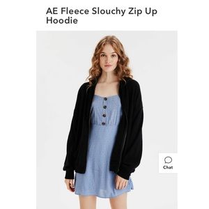 ISO: GREY American Eagle Fleece Slouchy Jacket S